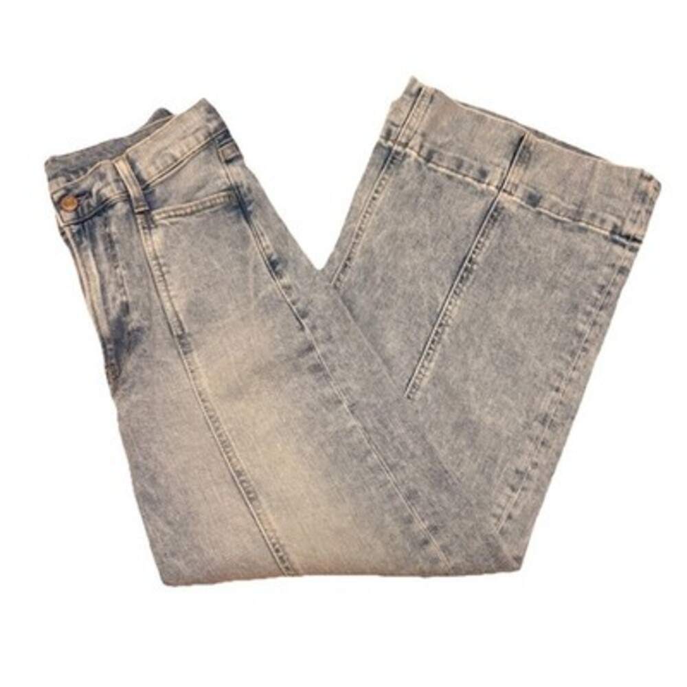 GAP High Rise Stride Ankle Jeans Womens 26 Blue Denim Straight Wide Leg Cotton